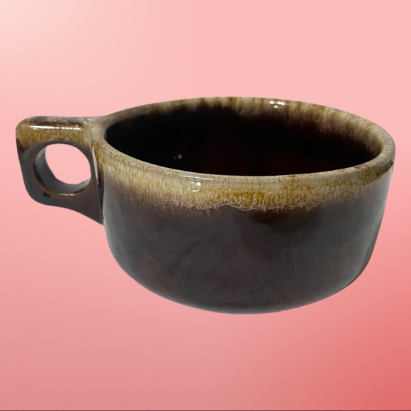 Western Stoneware Brown Drip Pottery Soup Mug with “D” Handle. Great Condition - Picture 2 of 5